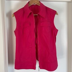 Hot pink zippered tank top